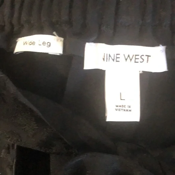 Women’s Nine West Elastic-Back Belted Wide-Leg Pants L - Picture 5 of 6